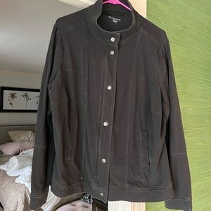 Womens 1x button zippered sweater jacket
